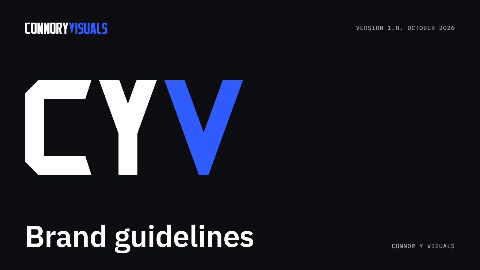 connoryvisuals guidelines, cover