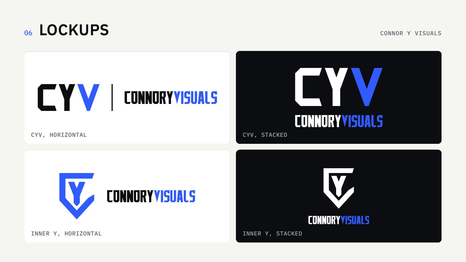 connoryvisuals guidelines, lockups
