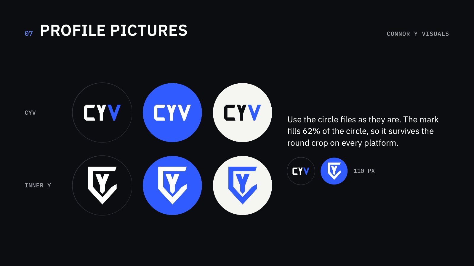 connoryvisuals guidelines, profile pictures