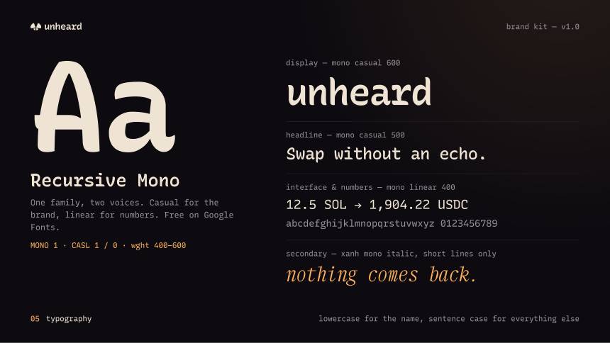 unheard, typography